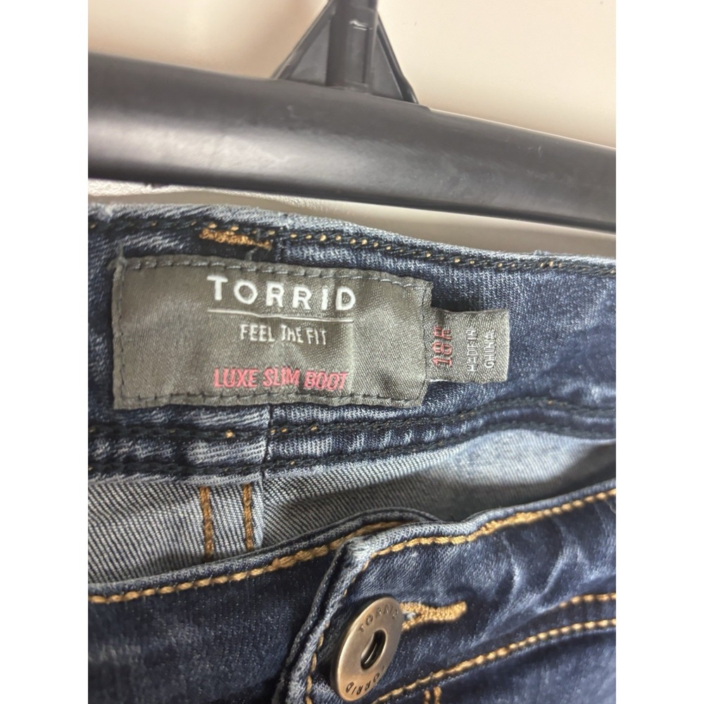 Torrid Jeans Luxe Slim Boot Womens Size 18R Blue Denim Jeans - Picture 3 of 9